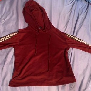 Checkerboard sleeved hoodie